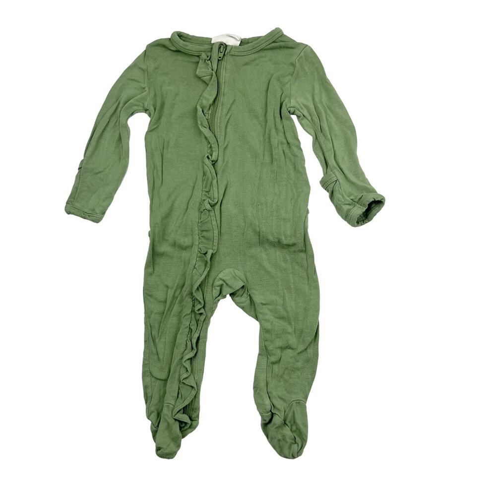 SpearmintLOVE Green Bamboo Ruffle Pajamas